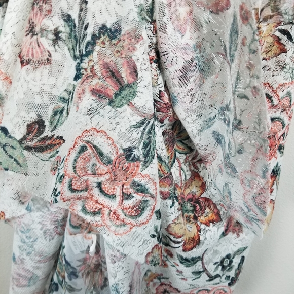 Sachin + Babi Belle Floral Chiffon Tiered Flutter Sleeve Mini Babydoll Dress 6 - Picture 11 of 12